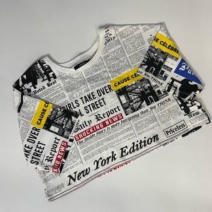 Forever 21 Newspaper Crop Top